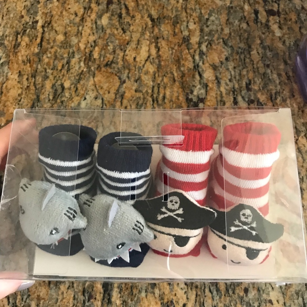 Baby shark and pirate socks